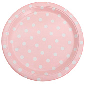  Набор бумажных тарелок 6 шт. "Cute peas", pink (230 мм) 