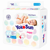 Подгузники YOKOSUN Комфорт на липучках S (до 6 кг) 26шт. Подгузники YOKOSUN Комфорт на липучках S (до 6 кг) 26шт.