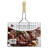  Решетка-гриль ATMIX плоская 35х25х1,5см длина с ручкой 50см 