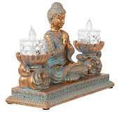  Фигурка декоративная "Будда"с 2-мя LED свечами , L21,5 W7,5 H14,5 см 