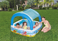Bestway Бассейн надувной Canopy со съемным навесом, 140х140х114см, 265л арт.52192 Bestway Бассейн надувной Canopy со съемным навесом, 140х140х114см, 265л арт.52192