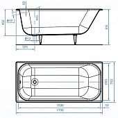  Ванна чугунная 170х75х44см Ностальжи/Новокузнецк 