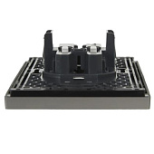 Розетка двойная встраиваемая без заземления, цвет сталь, IEK FORTE&PIANO Розетка двойная встраиваемая без заземления, цвет сталь, IEK FORTE&PIANO