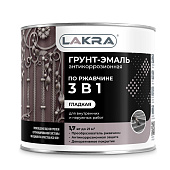 Грунт-эмаль 3 в 1 Лакра Шоколадно-коричневый RAL 8017 1,7кг Грунт-эмаль 3 в 1 Лакра Шоколадно-коричневый RAL 8017 1,7кг