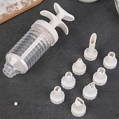 Шприц кондитерский "Повар" 8 насадок 18,5х8х5 см 743634 Шприц кондитерский "Повар" 8 насадок 18,5х8х5 см 743634