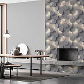  Обои 1.06х10м Гексагон арт. 70669-42 Серый /Аспект 