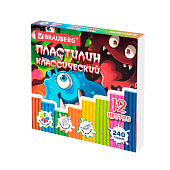  Пластилин классический "МОНСТРИКИ", 12 цв., 240г, СТЕК, ВЫСШЕЕ КАЧЕСТВО, BRAUBERG, 107356 