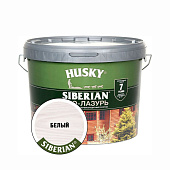  Защит. декор. покрытие HUSKY SIBERIAN ЭКО-ЛАЗУРЬ полуматовый белая 9л 