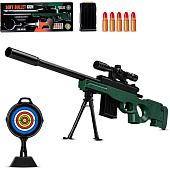 Игрушка Винтовка снайперская с мягкими пулями, зеленый, JB0213367 Игрушка Винтовка снайперская с мягкими пулями, зеленый, JB0213367