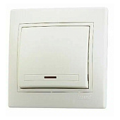 Выключатель встраиваемый 1 клавиша, цвет крем, Lezard MIRA Выключатель встраиваемый 1 клавиша, цвет крем, Lezard MIRA