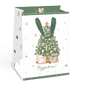 Пакет декоративный с эффектом 14х19х9 (NY 07-22560 Christmas woodland)
