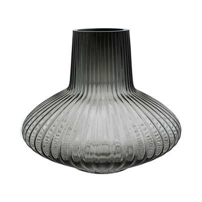  Ваза для цветов 18х15см, темное стекло 
