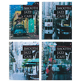  Тетрадь 96л кл на гребне JAZZ CAFE карт обл 4В МИКС 7-96-158 4370800 