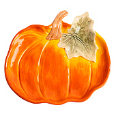  Блюдо Bright pumpkin 22 см, оранжево-зеленое, Тыква ANLAF-FDWS-031224-4 