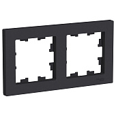  Рамка для розеток и выключателей, 2 поста, цвет карбон, SE AtlasDesign 