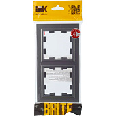 Рамка для розеток и выключателей, 2 поста, цвет сталь, IEK BRITE Рамка для розеток и выключателей, 2 поста, цвет сталь, IEK BRITE