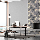  Обои 1.06х10м Гексагон арт. 70670-41 Серый /Аспект 