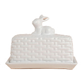  Маслёнка «Лесные кролики», 20,5х11х15,5 см, белая 9824834 