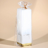  Свеча интерьерная, белая с бетоном и золотом, столбик, 5 х 5 х17,5 см 5460487 