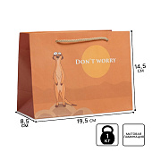 Пакет подарочный, упаковка, «Don not worry», 14,5 х 19,5 х 8,5 см Пакет подарочный, упаковка, «Don not worry», 14,5 х 19,5 х 8,5 см