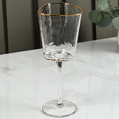 Бокал для вина Magistro «Жемчуг», 300 мл, 8,5х22 см, форма треугольник, с золотой отводкой 9346672 Бокал для вина Magistro «Жемчуг», 300 мл, 8,5х22 см, форма треугольник, с золотой отводкой 9346672