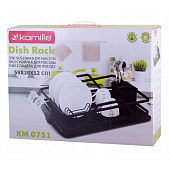 Сушилка для посуды 59х38х13 см с поддоном,черная 751 Сушилка для посуды 59х38х13 см с поддоном,черная 751