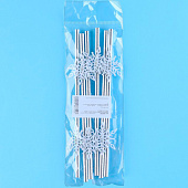 Трубочки для коктейлей одноразовые «Снежинки», уголки, в наборе 6 штук, серебро Трубочки для коктейлей одноразовые «Снежинки», уголки, в наборе 6 штук, серебро