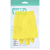 Перчатки резиновые желтые L /VETTA, 447-006
