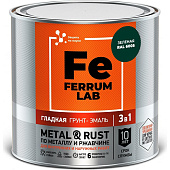 Грунт-эмаль по ржавчине 3 в 1 гладкая зеленая RAL 6005 глянцевая, FERRUM LAB 0,75 л Грунт-эмаль по ржавчине 3 в 1 гладкая зеленая RAL 6005 глянцевая, FERRUM LAB 0,75 л