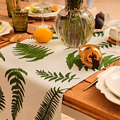 Дорожка (репс) 40х146 Этель Папоротник белая зелёная Дорожка (репс) 40х146 Этель Папоротник белая зелёная