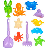  Набор для игры в песочнице "Морские жители", 19х16х9,5 см, 11 предметов, 550-1166 