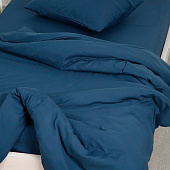  Комплект постельного белья Евро темный деним арт.4022 