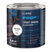 Грунт-эмаль по ржавчине 4 в 1 быстросохнущая Лакра PROF IT База А RAL 9003 2,8 кг