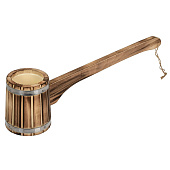  Ковш - черпак бондарный Банные штучки, 0,3 л, с горизонтальной ручкой, пластиковая вставка 