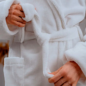 Халат махровый велюр женский белый р-р 50-52 Халат махровый велюр женский белый р-р 50-52