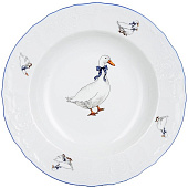 Тарелка глубокая 23 см Thun Bernadotte, декор "Гуси" БТФ0372 Тарелка глубокая 23 см Thun Bernadotte, декор "Гуси" БТФ0372