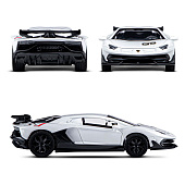 Машина металлическая ТМ Автопанорама 1:43 Lamborghini Aventador SVJ цвет: белый, JB1251558