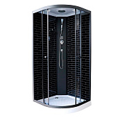  Душевая кабина 90x90x210 1/4 круга низкий поддон стекло 4мм черный кирпич BST5020 ODA 