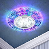 Светильник точечный встраиваемый LED LD3 12Вт круг хром подсветка RGB (d100/монтажн d65) /ЭРА Светильник точечный встраиваемый LED LD3 12Вт круг хром подсветка RGB (d100/монтажн d65) /ЭРА