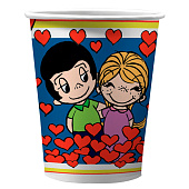  Набор бумажных стаканов 6 шт. "Love is…", синий, 250 мл 