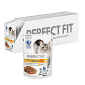 Влажный корм PERFECT FIT для кошек с чувствительным пищеварением с индейкой 28х75г