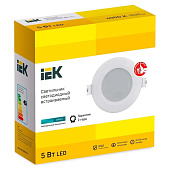 Светильник светодиодный ДВО 1711 5Вт 4000К IP40 круг бел. IEK LDVO0-1711-05-4000-K01 Светильник светодиодный ДВО 1711 5Вт 4000К IP40 круг бел. IEK LDVO0-1711-05-4000-K01