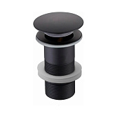 Донный клапан для раковины клик-клак без перелива Черный матовый AQ6000MB Aquatek