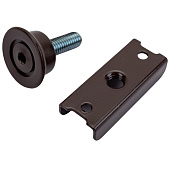 Опора регулируемая М8 с металл. скобой под плиту 16мм с пяткой Ф27мм, коричн Опора регулируемая М8 с металл. скобой под плиту 16мм с пяткой Ф27мм, коричн