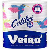  Бумажные полотенца Veiro Colibri 2 рулона 3 слоя 