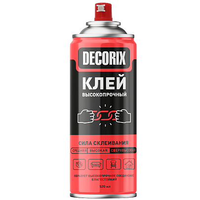  Клей аэрозольный высокопрочный DECORIX, 520 мл 