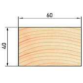  Брусок 40х60 сухой строганый 3м 