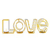 Подсвечник Love, 13,5х42 см, золото, 7381524