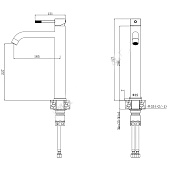 Смеситель для раковины Лайнер графит высокий VSL25GM Esko