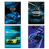 Блокнот А5 146х206мм, 60л, гребень, картон, клетка, BRAUBERG KIDS, Racing, 114363